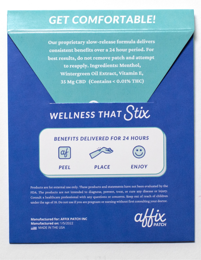 The Affix Wellness Bundle - 18 Transdermal Patches for Pain Relief, Stress, and Focus
